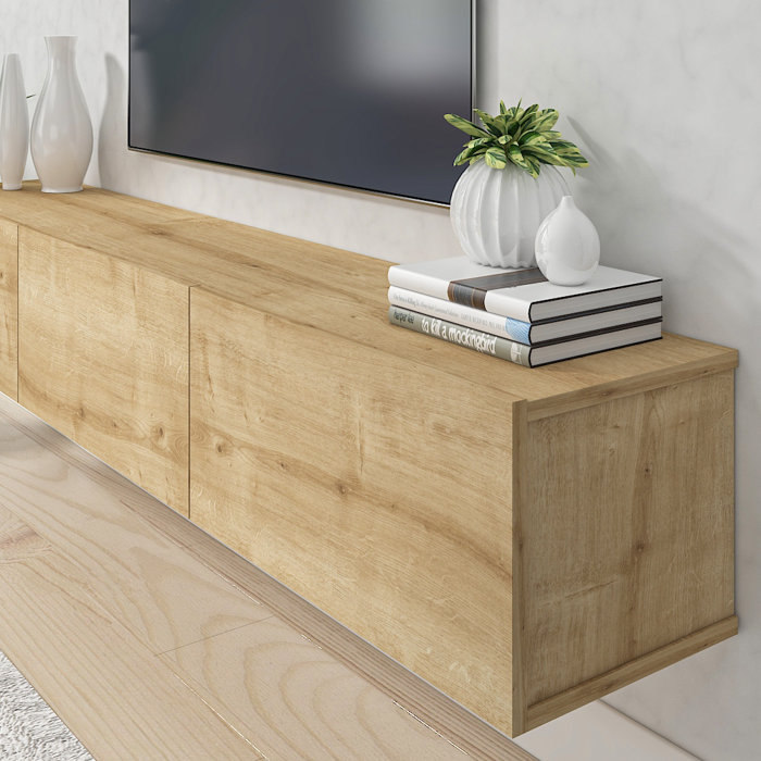 Wrought Studio Ozge Floating TV Stand Up to 80" TV's Wall Mounted Media